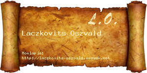 Laczkovits Oszvald névjegykártya